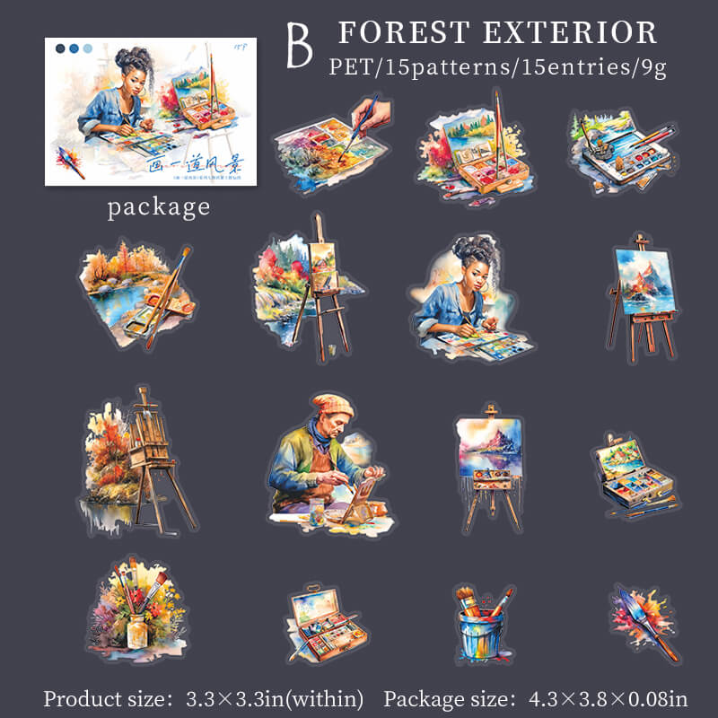 Outdoor Sketching Stickers | 15 PCS