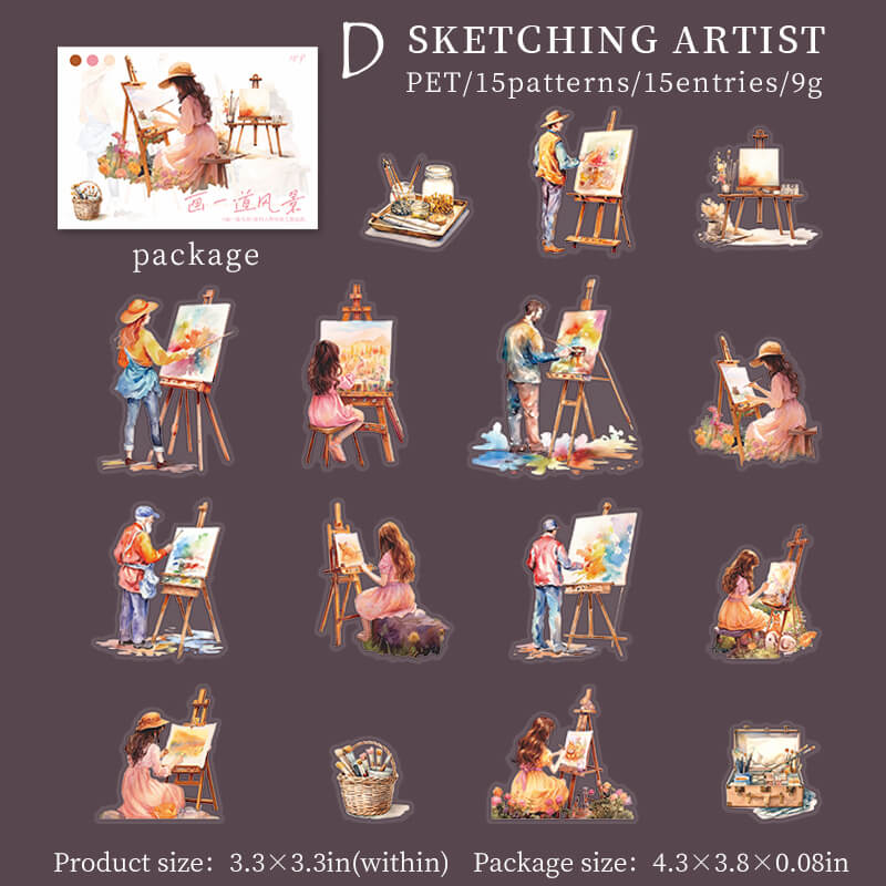 Outdoor Sketching Stickers | 15 PCS