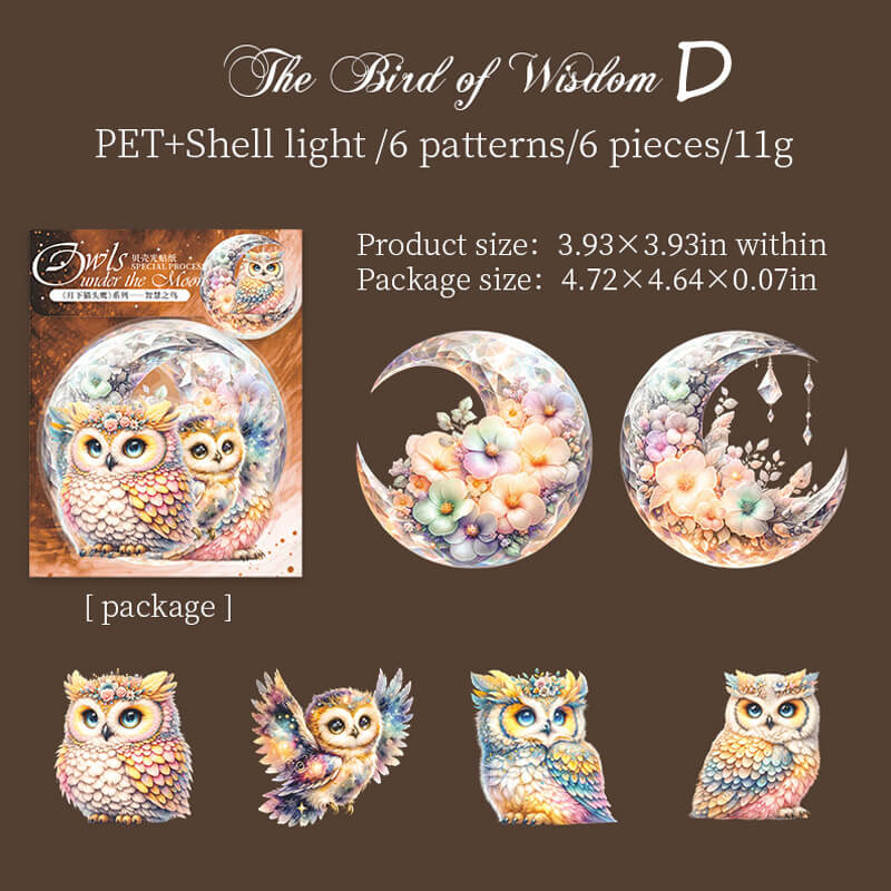 Owl Under the Moon Stickers | 6 PCS