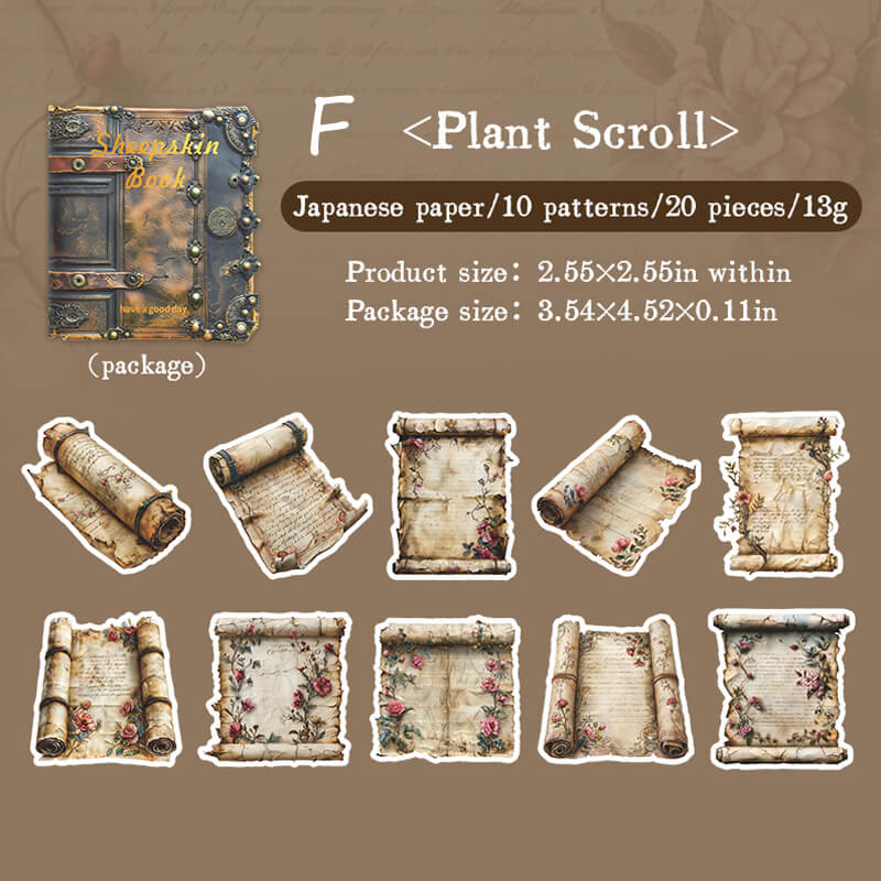 Parchment Scroll Stickers | 20 PCS