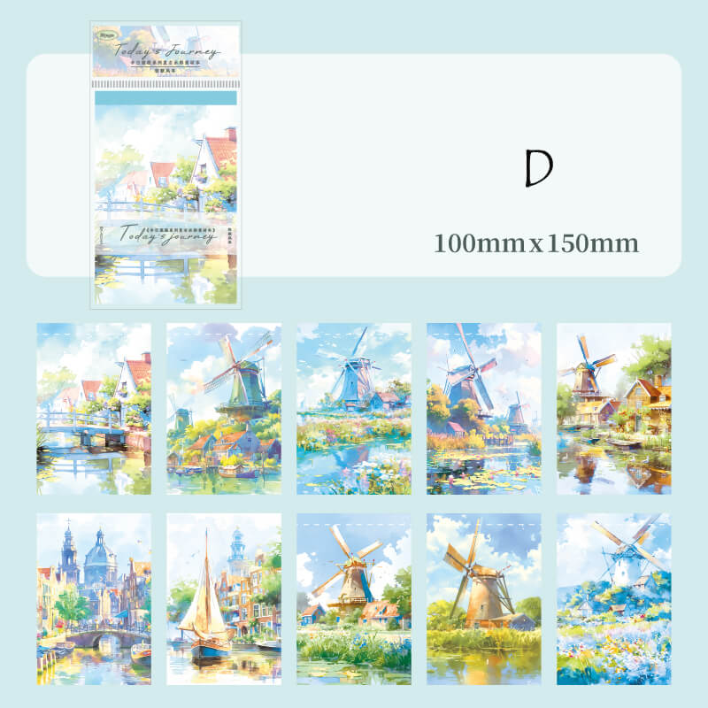 Pastoral Windmill Scrapbooking Paper | 30 PCS