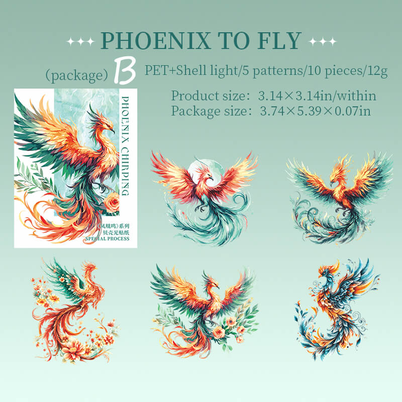 Phoenix Singing Stickers | 10 PCS