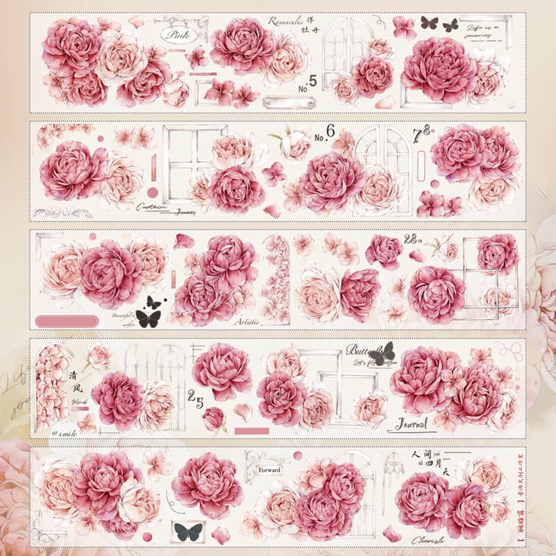 Pink Peonies PET Tape | 1 Loop