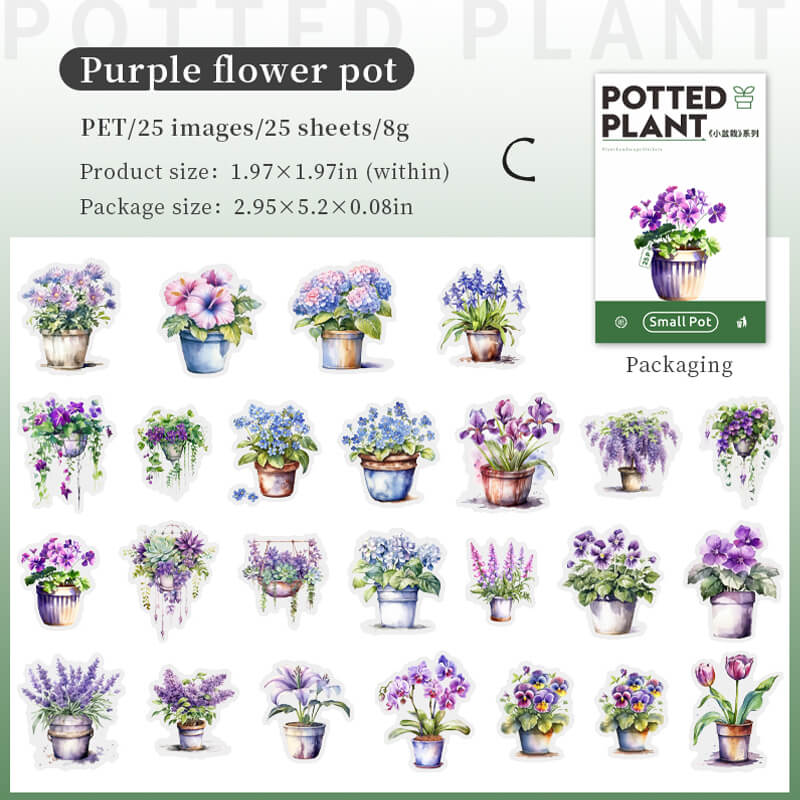 Potted Plants Stickers | 25 PCS