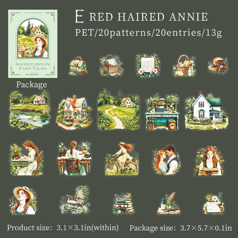 Red Haired Anne Stickers | 20 PCS