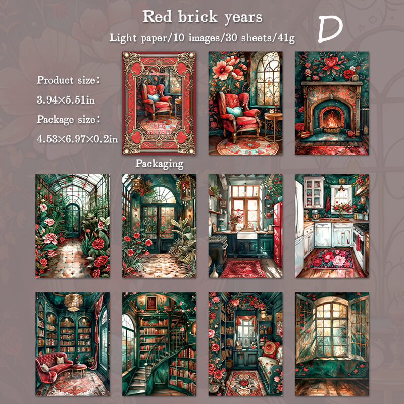 Red Velvet Years Scrapbook Papers | 30 PCS