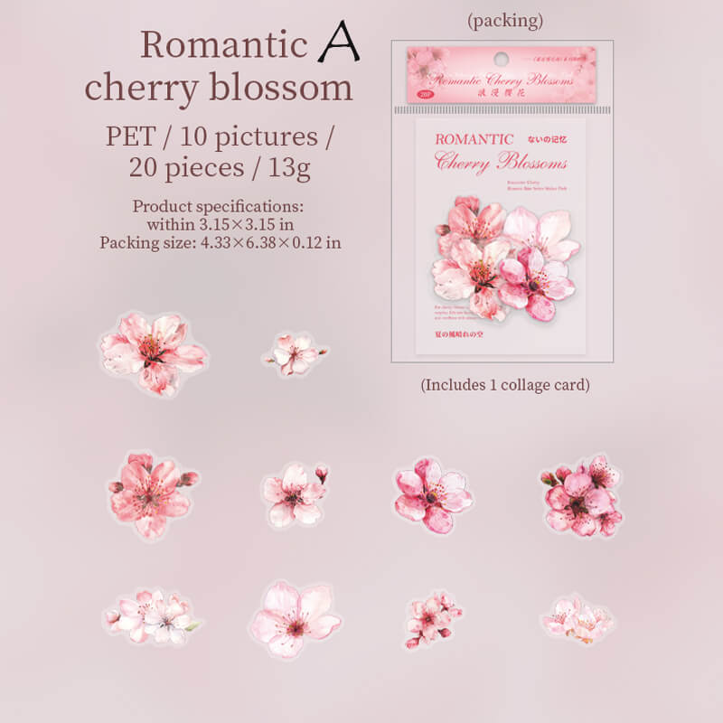 Romantic Cherry Blossoms Stickers | 20 PCS