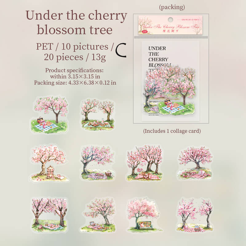 Romantic Cherry Blossoms Stickers | 20 PCS