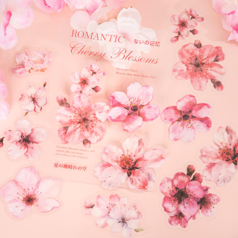 Romantic Cherry Blossoms Stickers | 20 PCS