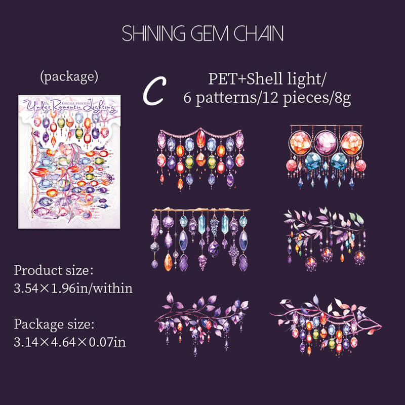 Romantic Lighting Stickers | 12 PCS