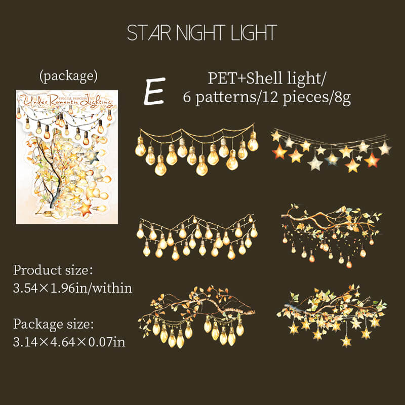 Romantic Lighting Stickers | 12 PCS