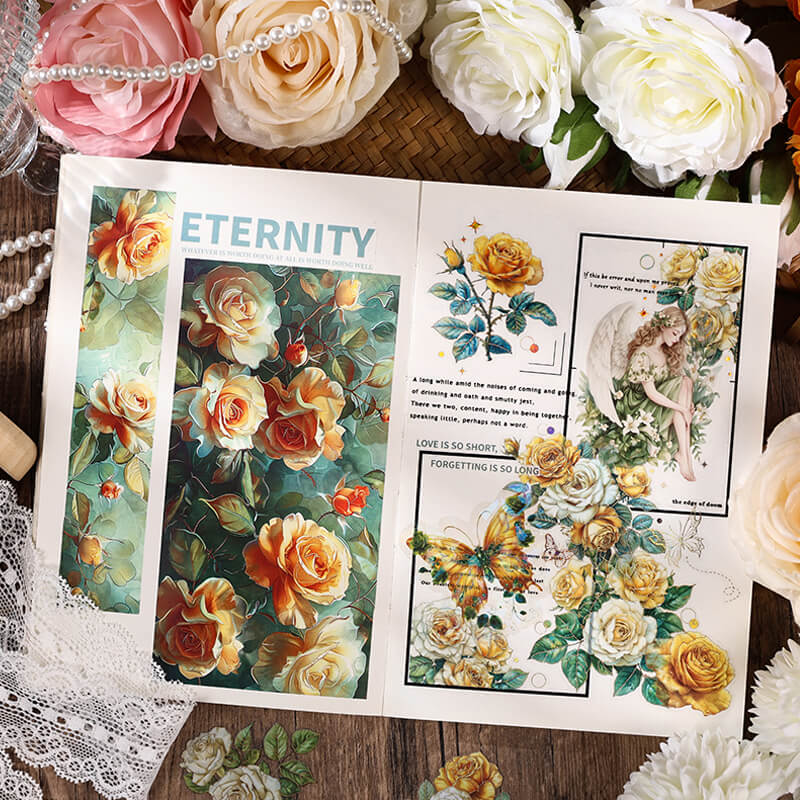 Roses Blooming Scrapbooking Paper | 4 PCS