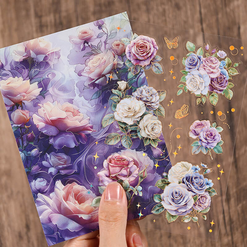 Roses Blooming Scrapbooking Paper | 4 PCS