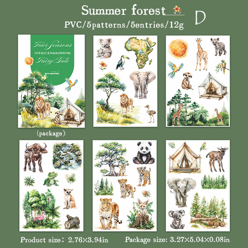 Seasonal Forest Transfer Stickers | 5 PCS