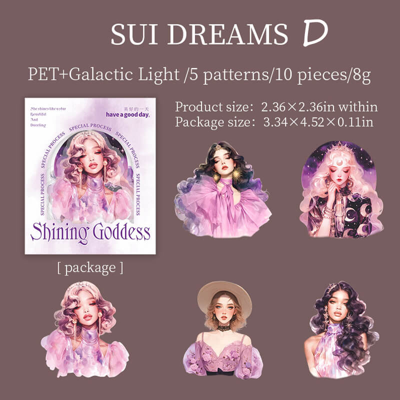 Shining Goddess Stickers | 10 PCS