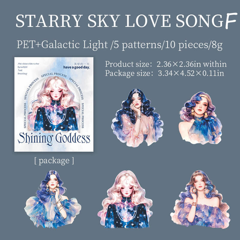 Shining Goddess Stickers | 10 PCS