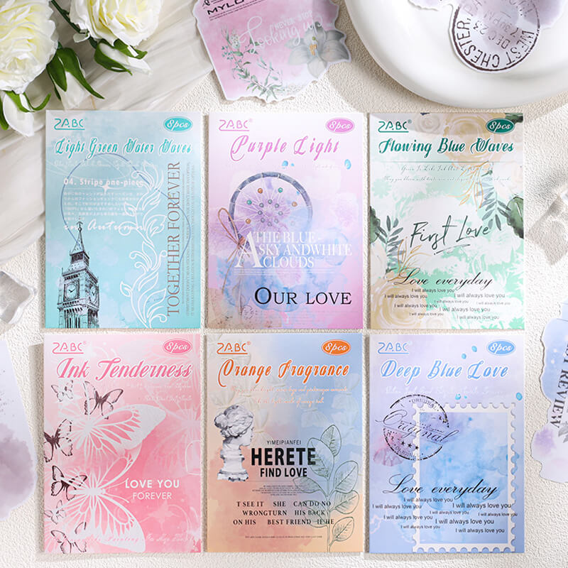 Smudged Watercolor Stickers | 8 PCS