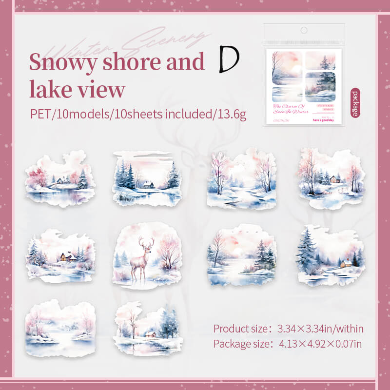 Snow Cabin Stickers | 10 PCS