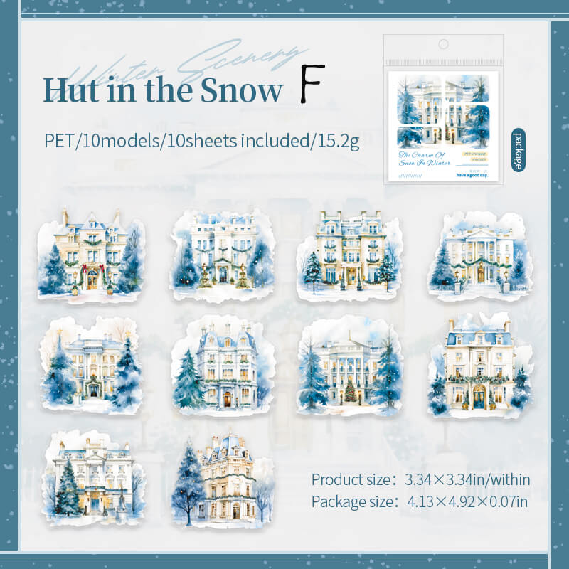 Snow Cabin Stickers | 10 PCS