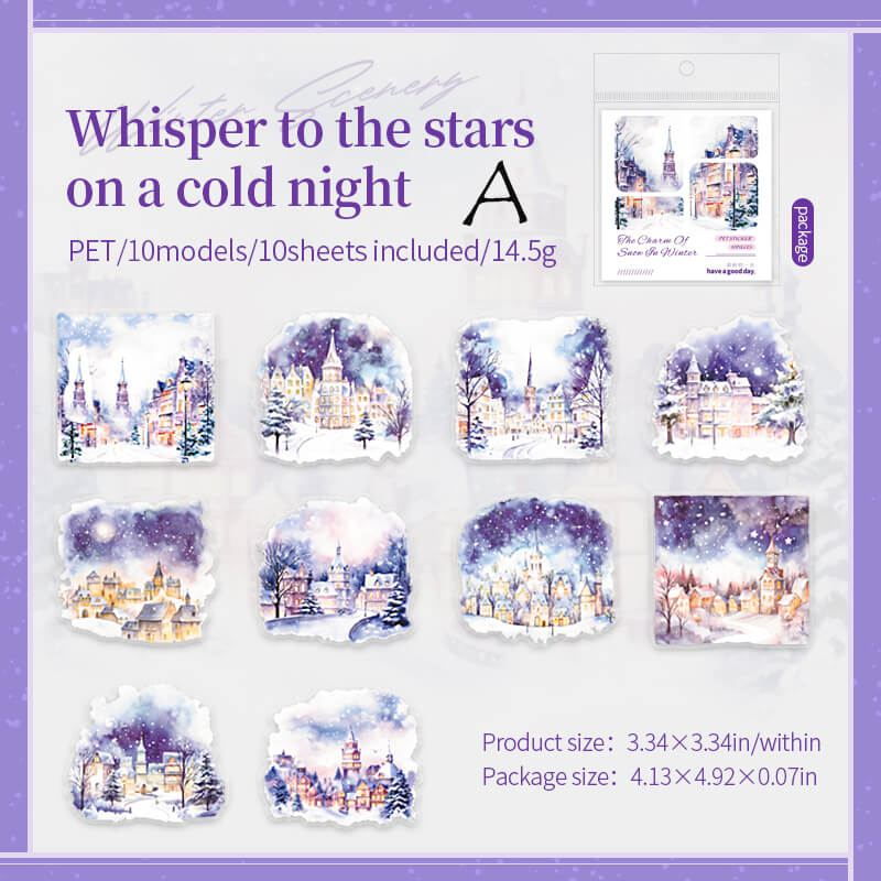 Snow Cabin Stickers | 10 PCS