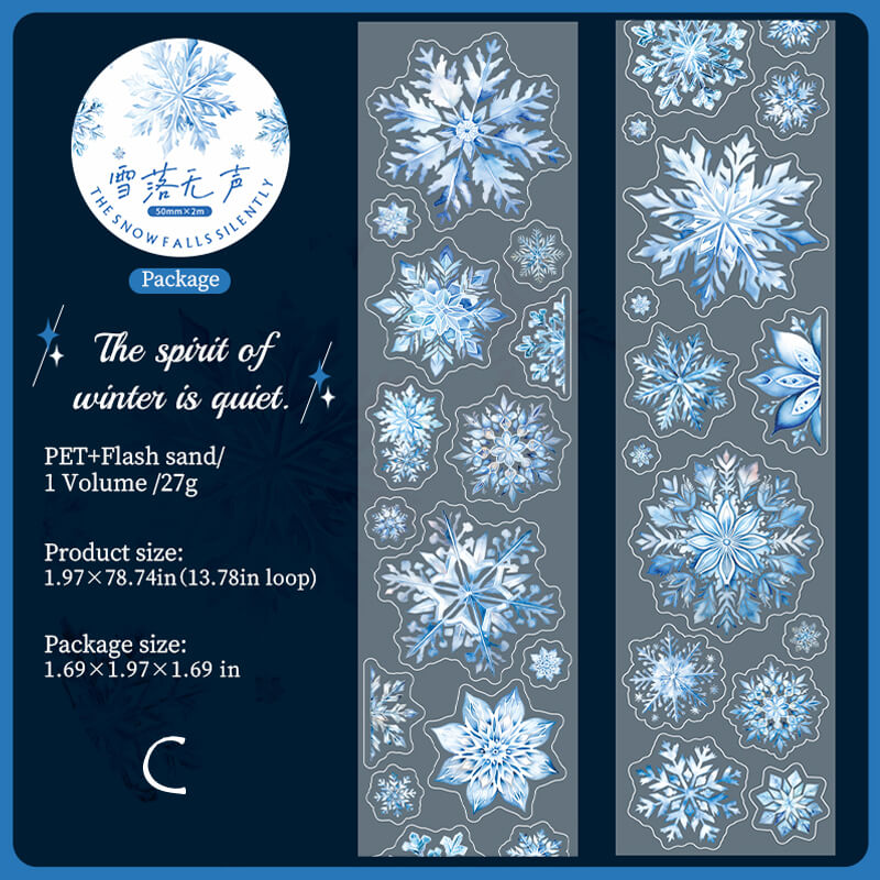 Snowflakes PET Tape | 1 Roll