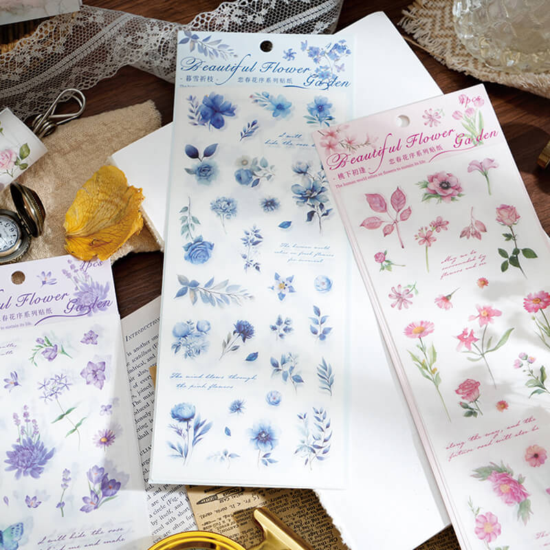 Spring Flowers Stickers | 4 PCS