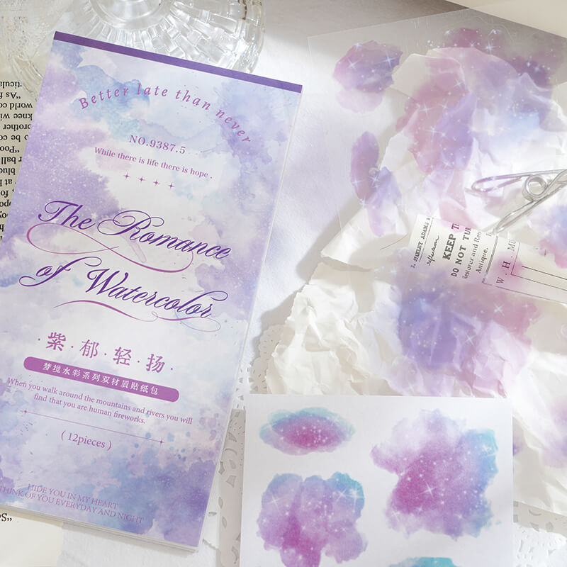 Starlight Watercolor Stickers | 12 PCS