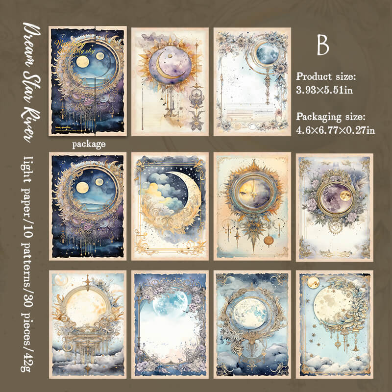 Starry Sky Scrapbooking Paper | 30 PCS