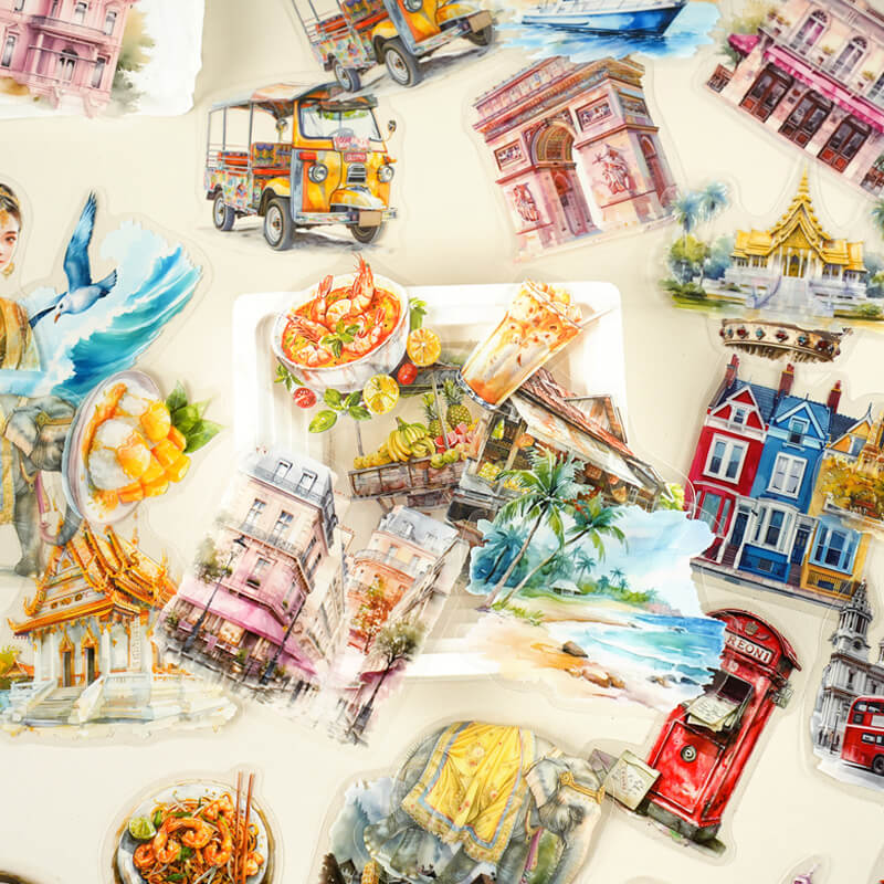 Tourist Architecture Stickers | 30 PCS