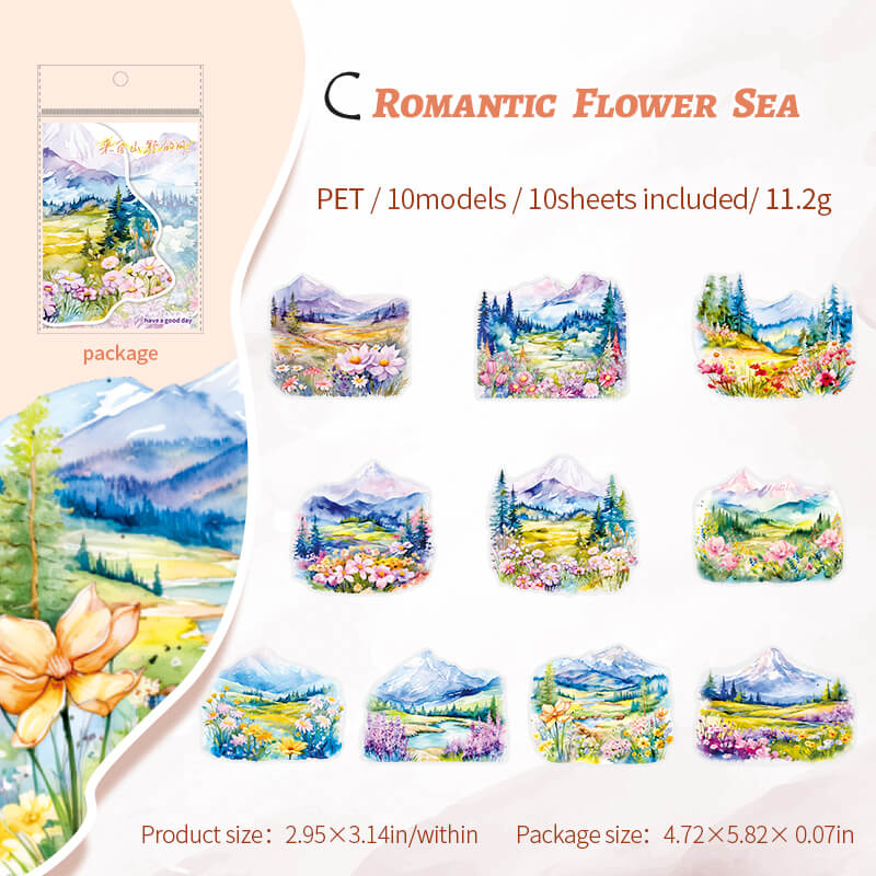 Travel Scenery Stickers | 10 PCS