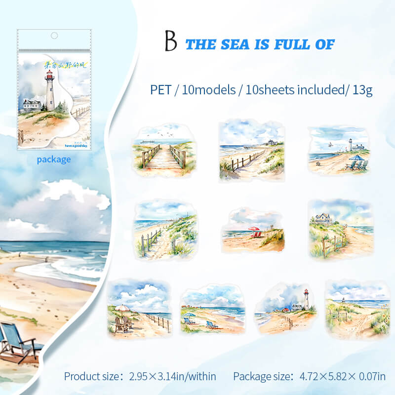 Travel Scenery Stickers | 10 PCS