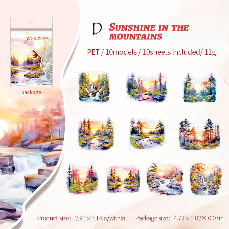 Travel Scenery Stickers | 10 PCS