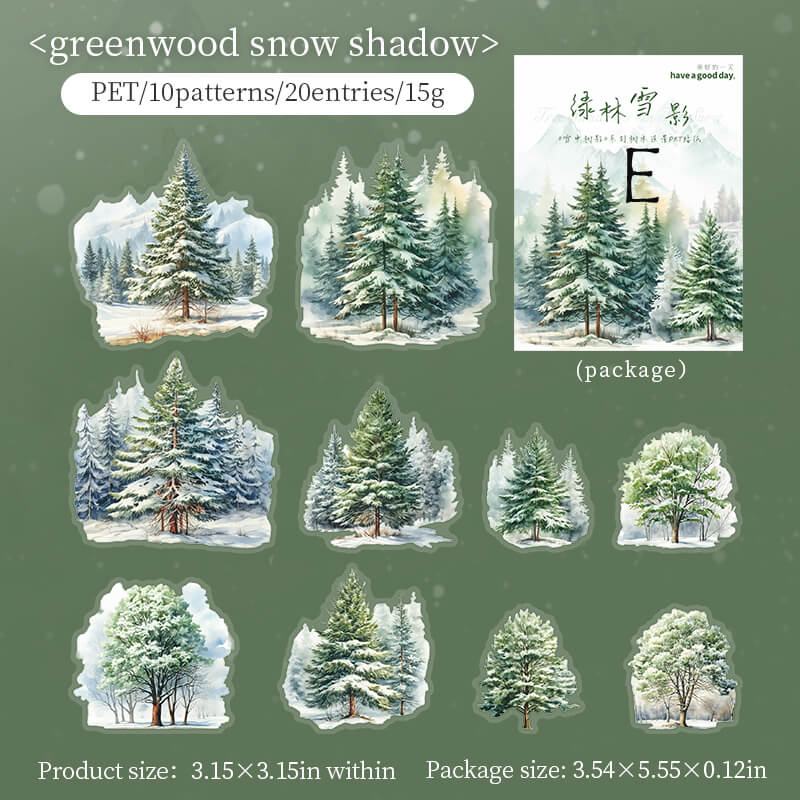 Tree In The Snow Stickers | 20 PCS