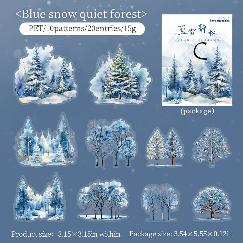 Tree In The Snow Stickers | 20 PCS