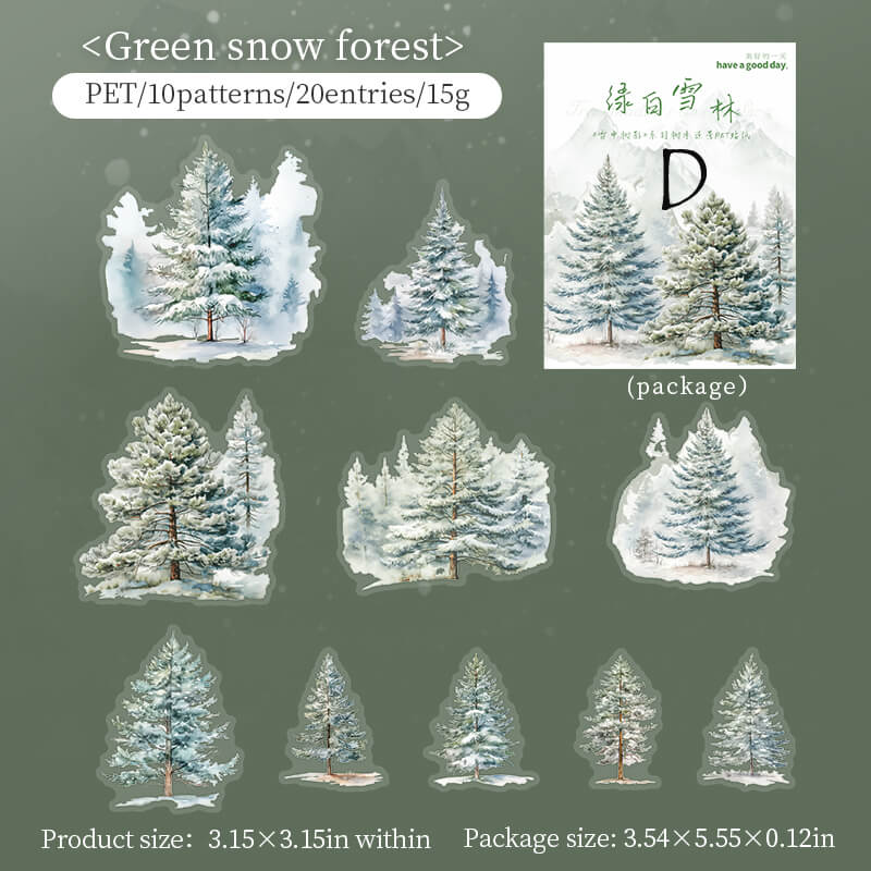 Tree In The Snow Stickers | 20 PCS