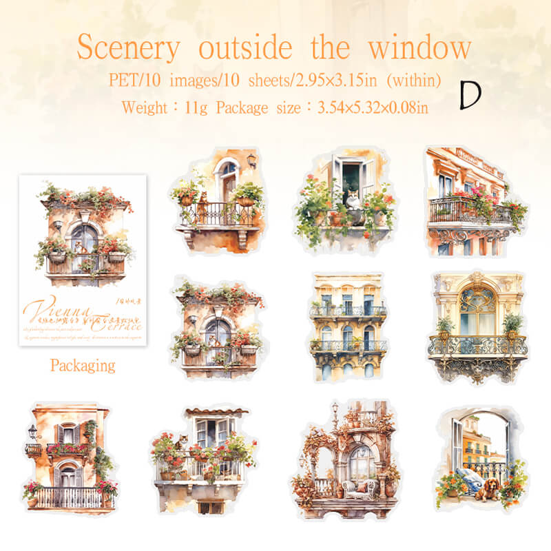 Vienna Terrace Stickers | 10 PCS