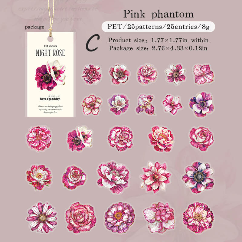 Watercolor Rose Sticker | 25 PCS