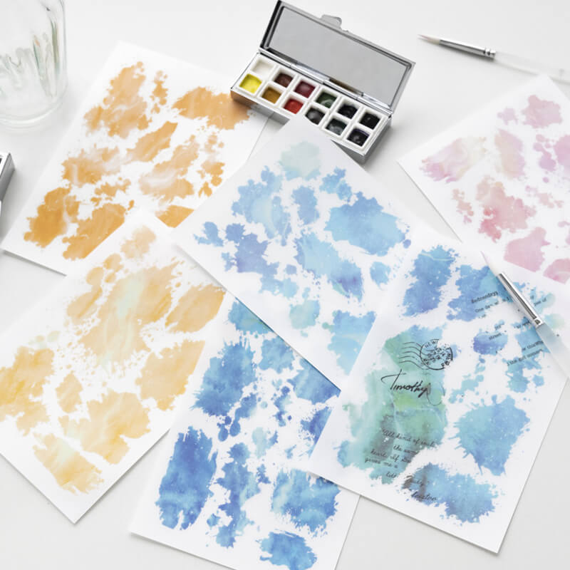 Watercolor Trace Transfer Stickers | 3 Sheets