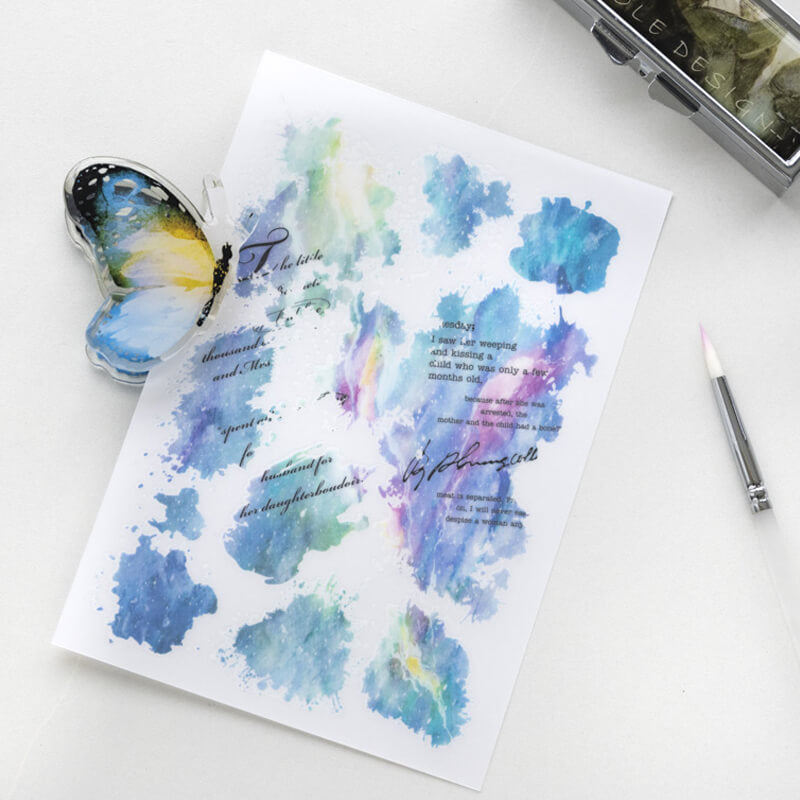 Watercolor Trace Transfer Stickers | 3 Sheets