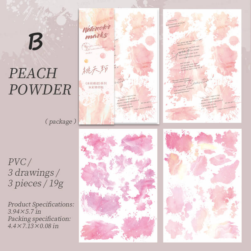 Watercolor Trace Transfer Stickers | 3 Sheets