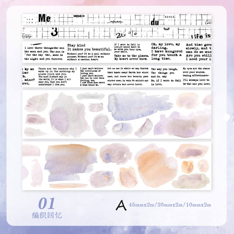 Watercolor Whisper Washi Tape | 3 Rolls