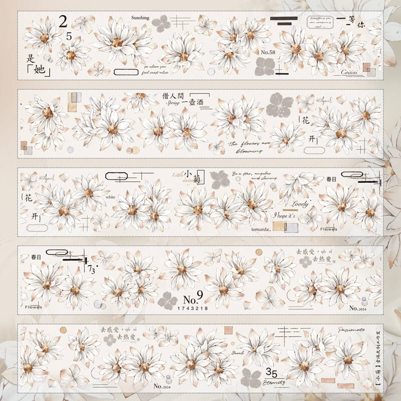 White Daisy PET Tape | 1 Loop