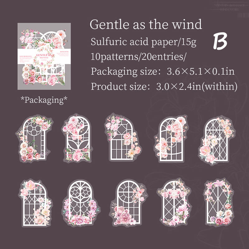 Window Frame Flowers Stickers | 20 PCS