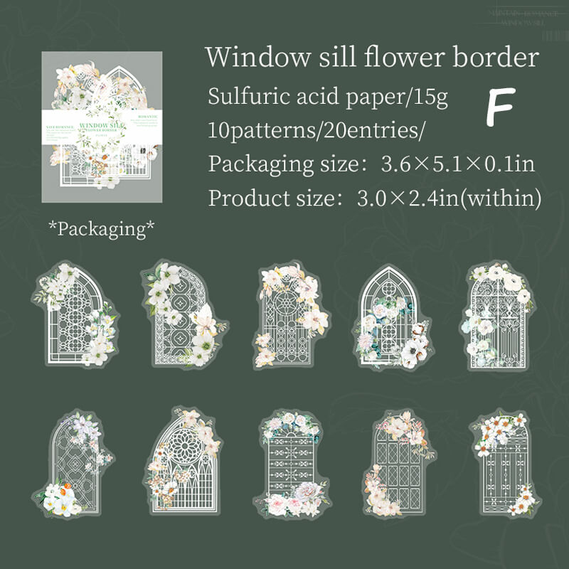 Window Frame Flowers Stickers | 20 PCS