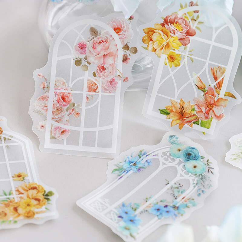 Window Frame Flowers Stickers | 20 PCS