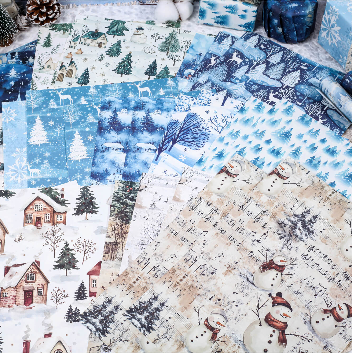 Winter Romance Scrapbooking Paper | 10 PCS