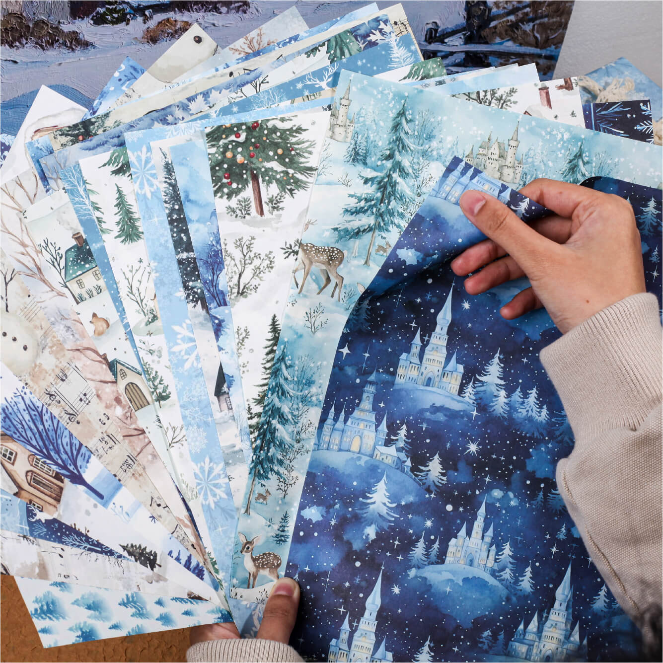 Winter Romance Scrapbooking Paper | 10 PCS