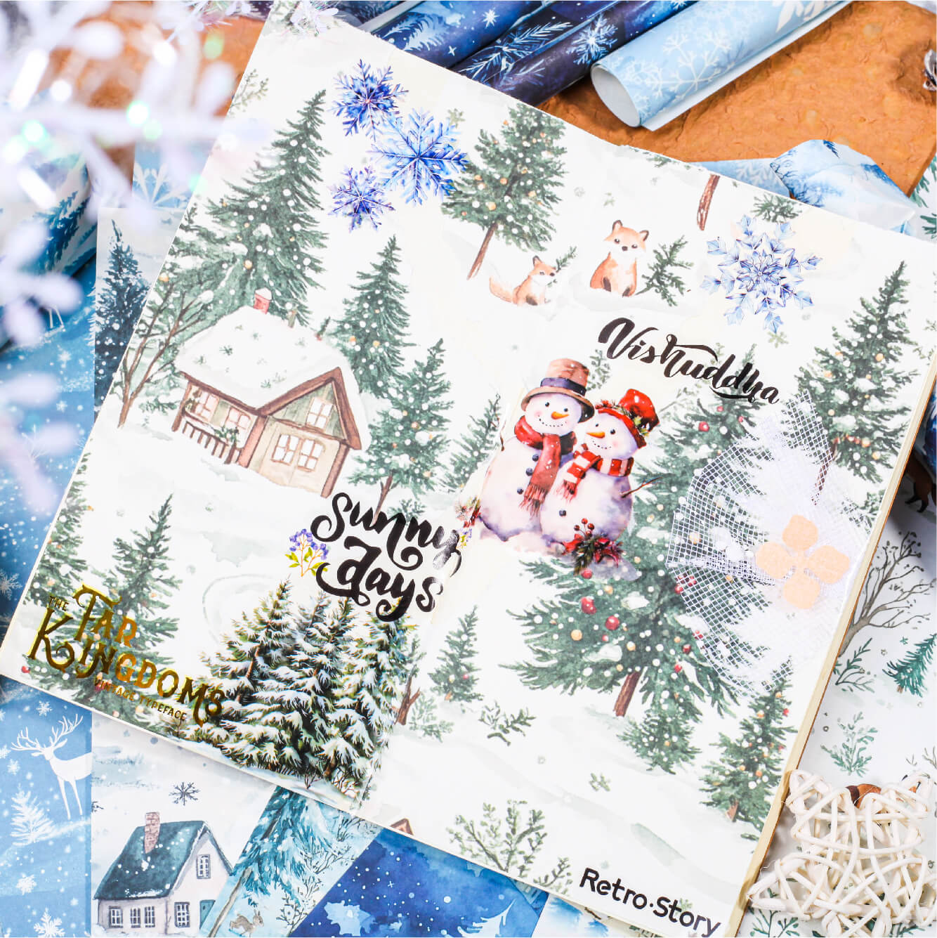 Winter Romance Scrapbooking Paper | 10 PCS