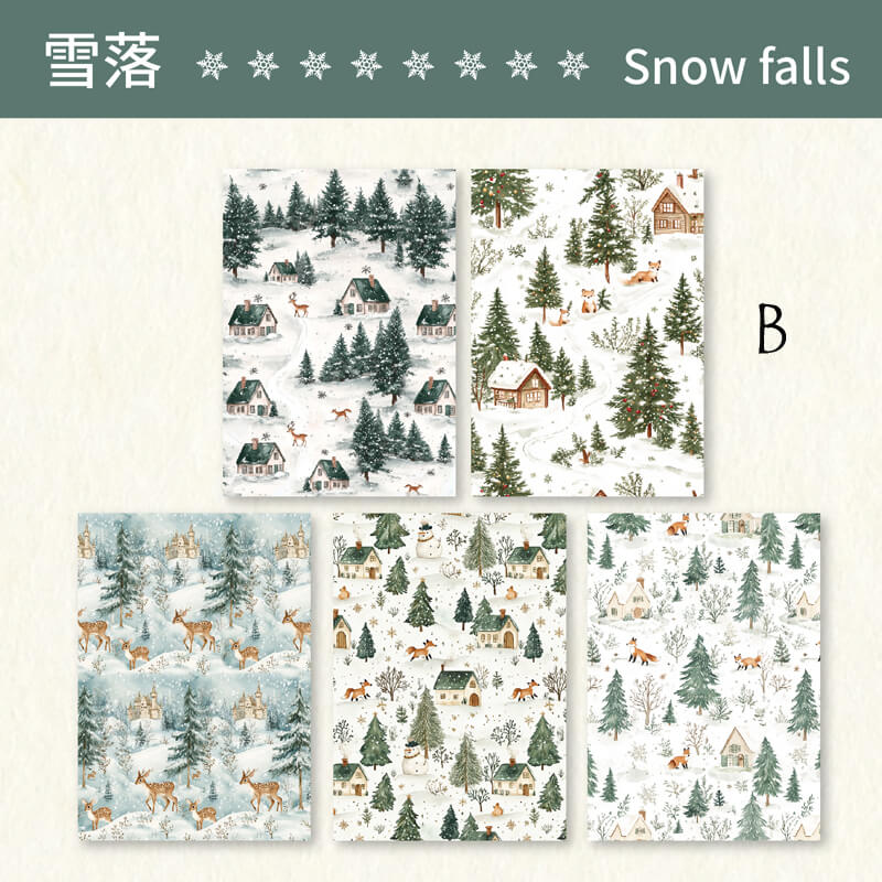 Winter Romance Scrapbooking Paper | 10 PCS