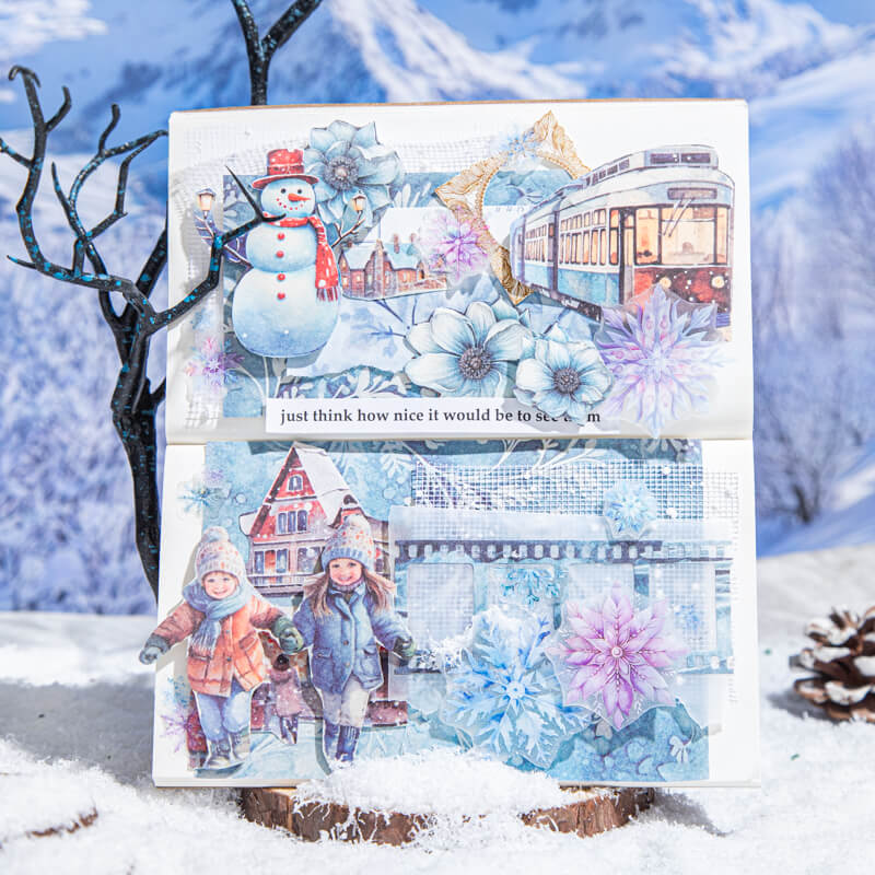 Winter Snow Scene Scrapbooking Paper | 30 PCS